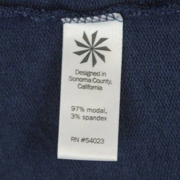 Athleta Women's Small Blue Scoop Neck V-Back Tunic Length Activewear Sweatshirt - Picture 7 of 8